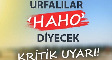Urfalılar 'haho' diyecek! Kritik uyarı!