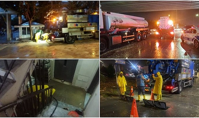 Büyükşehir Ekipleri Sağanak Yağışla Mücadelede Tüm Gücüyle Sahada