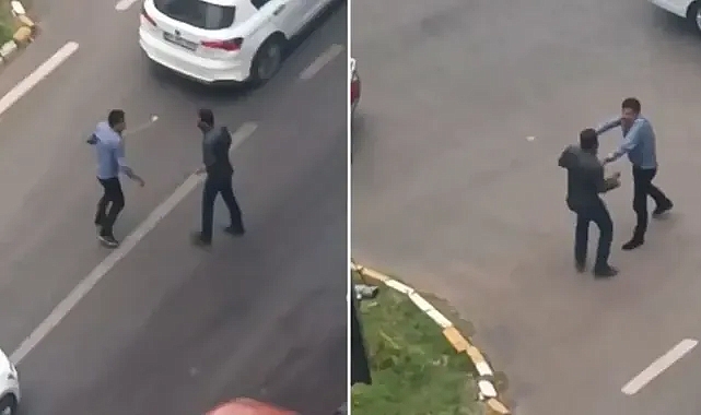 Urfa’da trafikte gergin anlar! Sopalar çekildi!