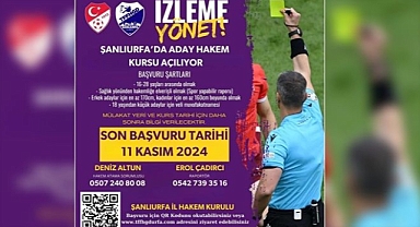 Şanlıurfa’da Aday Hakem Kursu Açılıyor
