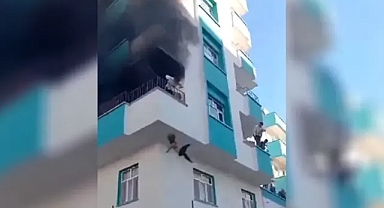Şanlıurfa’da korku dolu anlar! Yangından atlayarak kurtuldular!