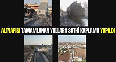 Altyapısı Tamamlanan Yollara Sathi Kaplama Yapıldı