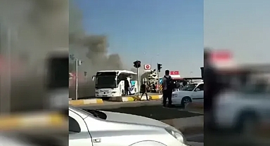 Şanlıurfa’da şehirlerarası yolcu otobüsü yandı