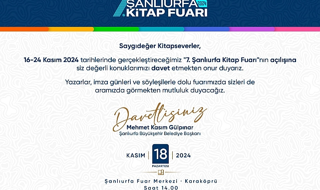 Şanlıurfa kitap fuarına ünlü şair ve yazarlar katılacak
