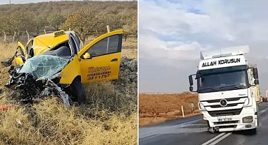 Urfa’da kamyonla ticari taksi çarpıştı! Yaralılar var!