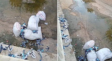 Urfa’da tekstil atıkları dereye atıldı!