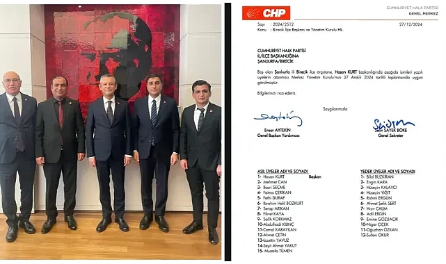 CHP Birecik İlçe Başkanlığına Hasan Kurt Atandı