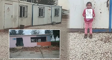 Urfa’daki okul yıkıldı! Öğrenciler konteynerde ders görüyor!