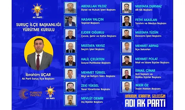 AK Parti Suruç İlçe Başkanlığı Yürütme Kurulu Belli Oldu!