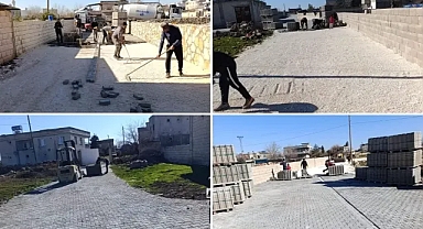 Bozova Belediyesi 'nden Örgülü mahallesinde üst yapı çalışmaları