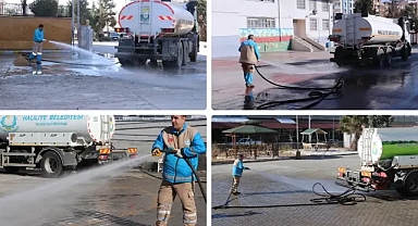 Haliliye Belediyesi, Eğitim Öncesi Temizlik Atağını Okullarda Sürdürüyor