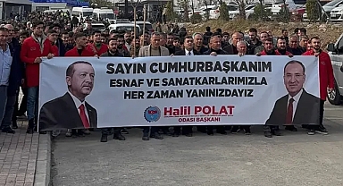 Şanlıurfa esnafı Cumhurbaşkanı Erdoğan'ı bu pankartla karşıladılar