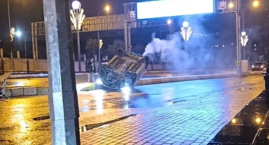 Bir kaza daha! Otomobil takla attı
