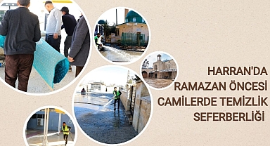 Harran'da Ramazan Öncesi Camilerde Temizlik Seferberliği