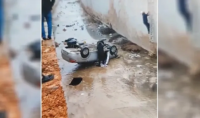 Şanlıurfa’da otomobil kanala düştü!