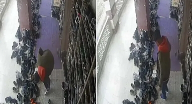 Urfa’da hırsız camiye dadandı! Ayakkabısını değiştirip gitti!