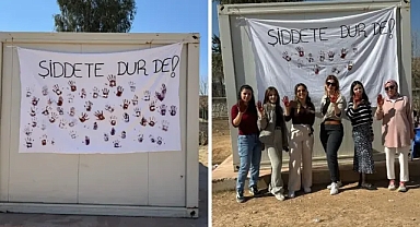 Akçakale’de öğrencilerden anlamlı mesaj: “Şiddete dur de”
