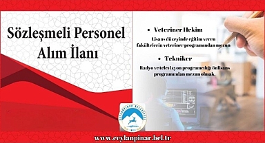 Ceylanpınar Belediyesi Tam Zamanlı Sözleşmeli 2 Personel Alacak
