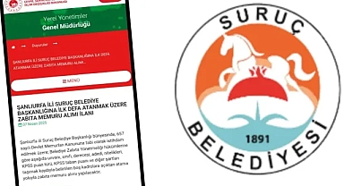 Suruç Belediyesi Zabıta Memuru Alımı Yapacak