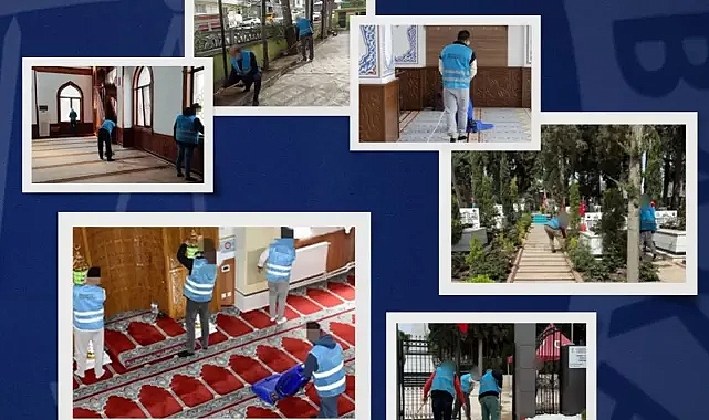 Yükümlüler cami ve mezarlıkları temizledi!