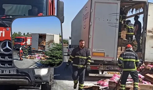 Urfa'da deterjan yüklü tır yandı!