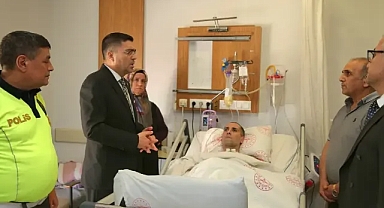 Şanlıurfa’da tedavi görüyor! Emniyet Müdürü Aksoy hastanede ziyaret etti!