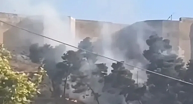Urfa Kalesi'ndeki ağaçlık alanda yangın!