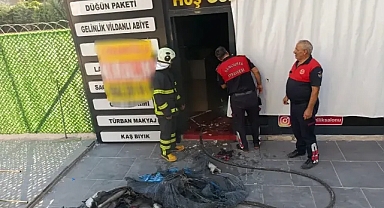 Urfa’daki gelinlikçide korku dolu anlar!