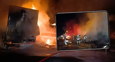 Şanlıurfa'da televizyon yüklü tır yandı!