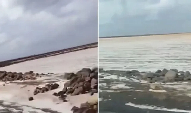 Urfa’nın ilçesinde etkili oldu! Çevre beyaza büründü!