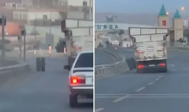 Urfa’da korku dolu anlar! Lastikler araçtan fırladı!