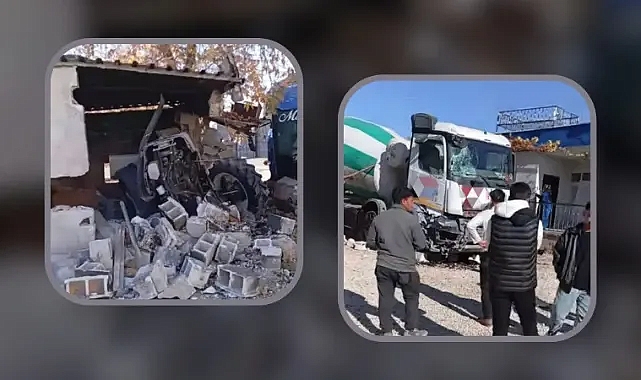 Şanlıurfa'da beton mikseri eve daldı!