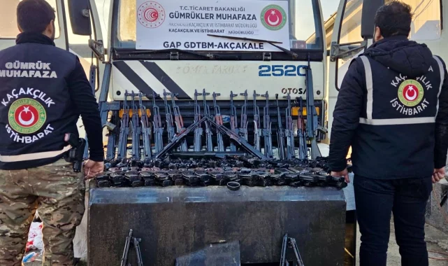 Akçakale Gümrük Sahasında Büyük Silah Kaçakçılığı Girişimi Engellendi