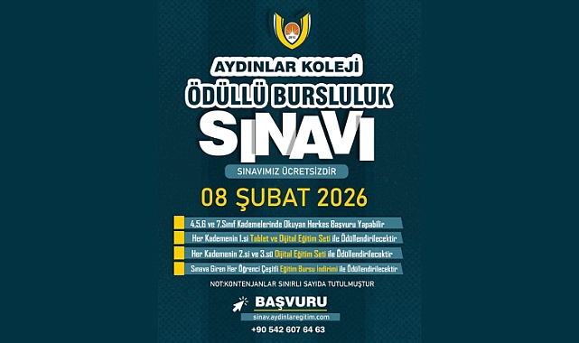 Aydınlar Kolejinden Ödüllü Bursluluk Sınavı