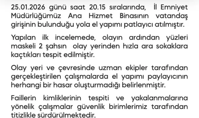 Diyarbakır Emniyetine Maskeli İki Kişiden EYP Saldırısı Girişimi