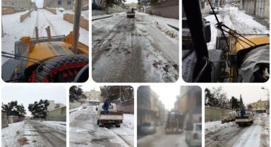 Eyyubiye Belediyesi Kış Tedbirleri Kapsamında Kar Küreme Çalışmalarını Sürdürüyor