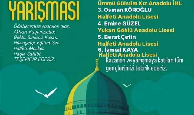 Halfeti'de Siyer-i Nebi Sınavı Başarıyla Tamamlandı