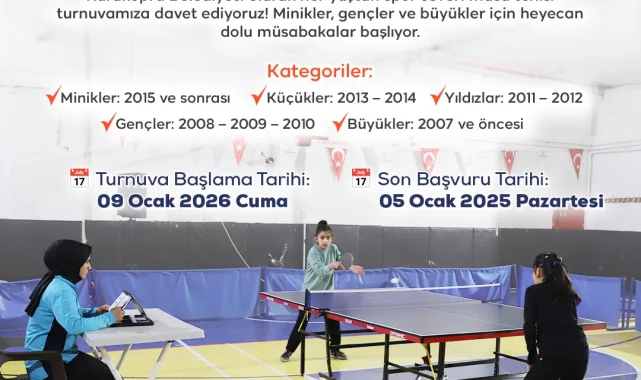 Karaköprü Masa Tenisi Turnuvası İçin Son Başvuru Tarihi Bugün Sona Eriyor