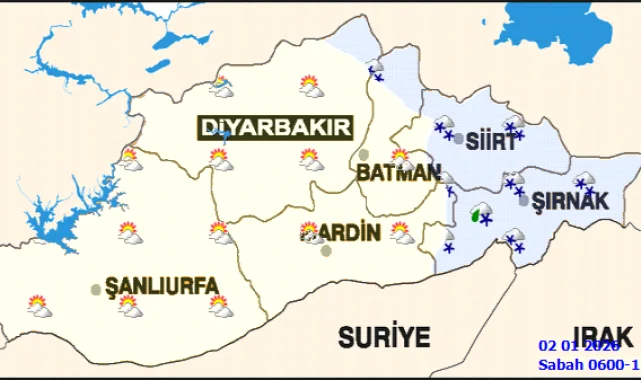 Şanlıurfa'da 2 Ocak Cuma Hava Durumu ve Buzlanma Uyarısı