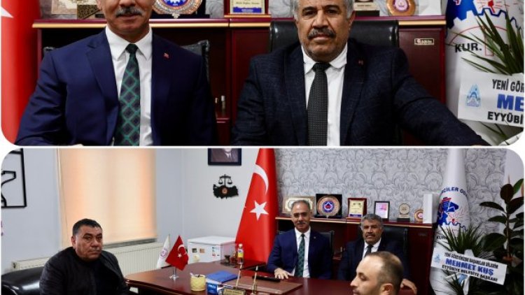 Başkan Mehmet Kuş, Demirciler Odası Başkanı İzeddin Badıllı'yı Tebrik Etti