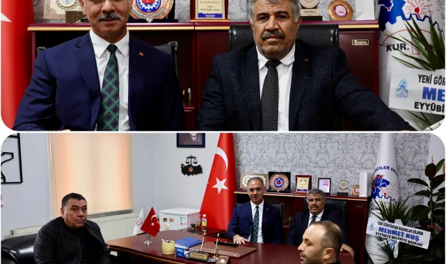 Başkan Mehmet Kuş, Demirciler Odası Başkanı İzeddin Badıllı'yı Tebrik Etti