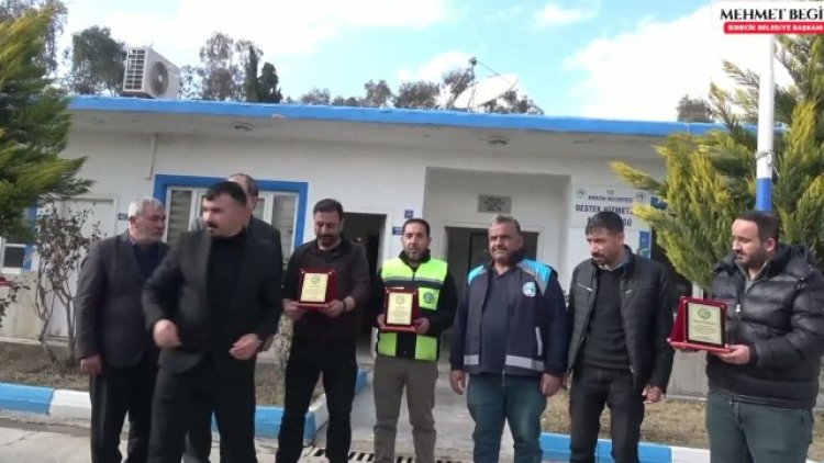 Birecik'te Karla Mücadele Ekiplerine Plaket Takdim Edildi