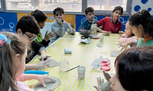 Ceylanpınar'da Çocuklar Resim Atölyesinde Hayal Güçlerini Sanata Dönüştürdü