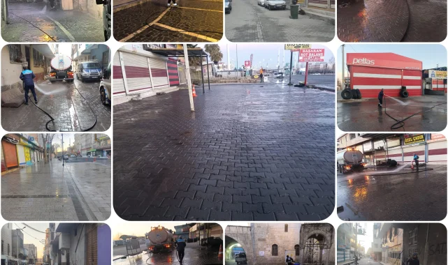 Eyyübiye'de Temizlik Çalışmaları Gece Gündüz Devam Ediyor