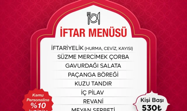 Karaköprü Lezzetler Sokağı'nda 19 Şubat İftar Menüsü Açıklandı