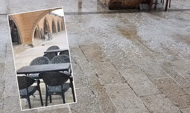 Şanlıurfa’da dolu etkili oldu! Beyaza bürüdü!