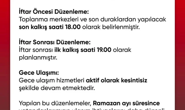 Şanlıurfa'da Ramazan Ayı Ulaşım Düzenlemesi Duyuruldu