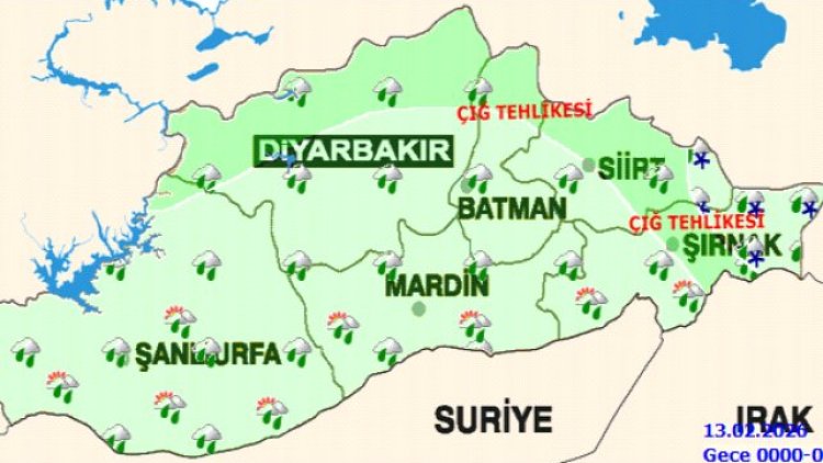 Şanlıurfa'da Yağışlı Hava Etkili Olacak, Yükseklerde Çığ Tehlikesi