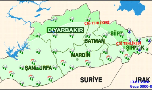 Şanlıurfa'da Yağışlı Hava Etkili Olacak, Yükseklerde Çığ Tehlikesi