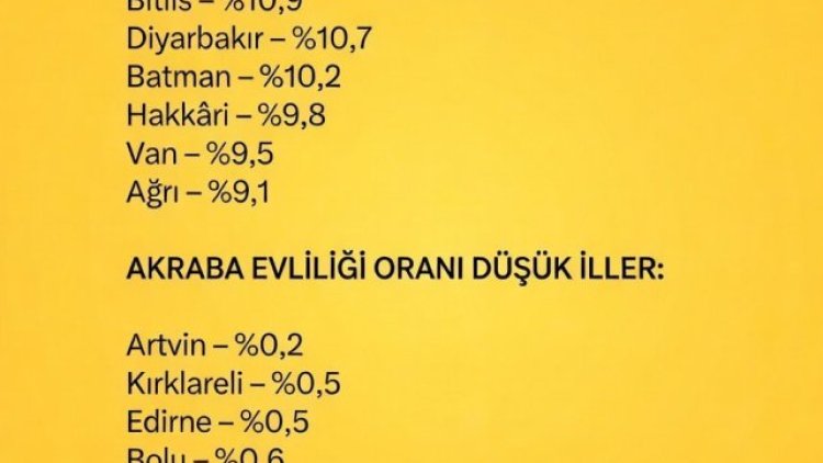 TÜİK Verileri: Güneydoğu'da Akraba Evliliği Oranı En Yüksek